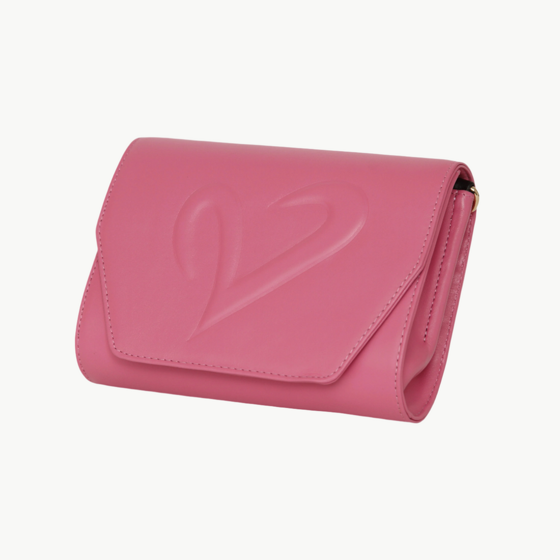 pink leather clutch