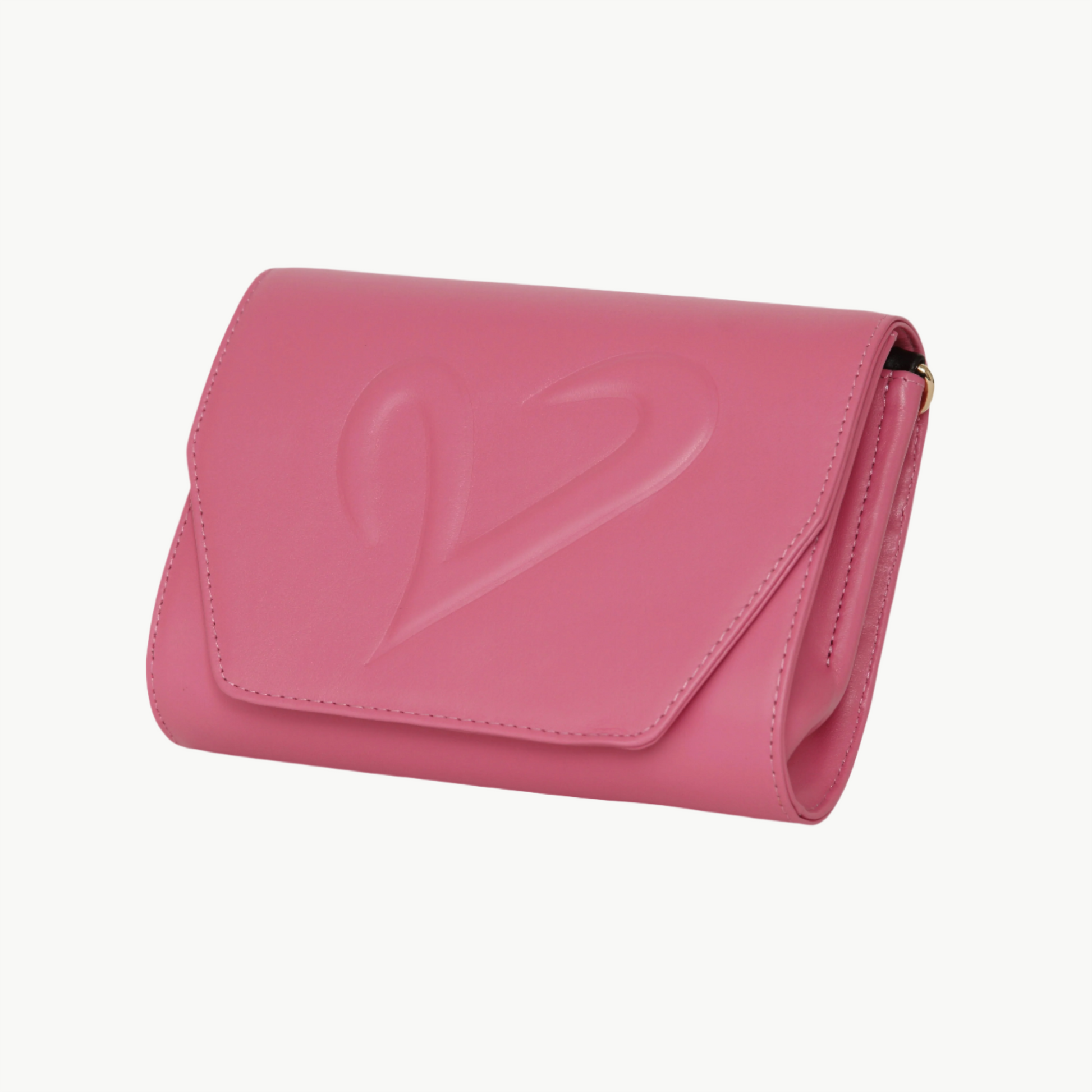 pink leather clutch