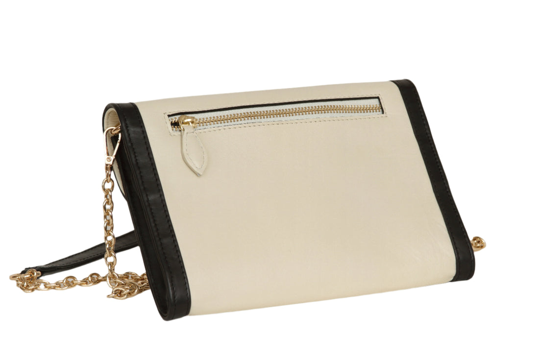 Black and Cream Travel Clutch