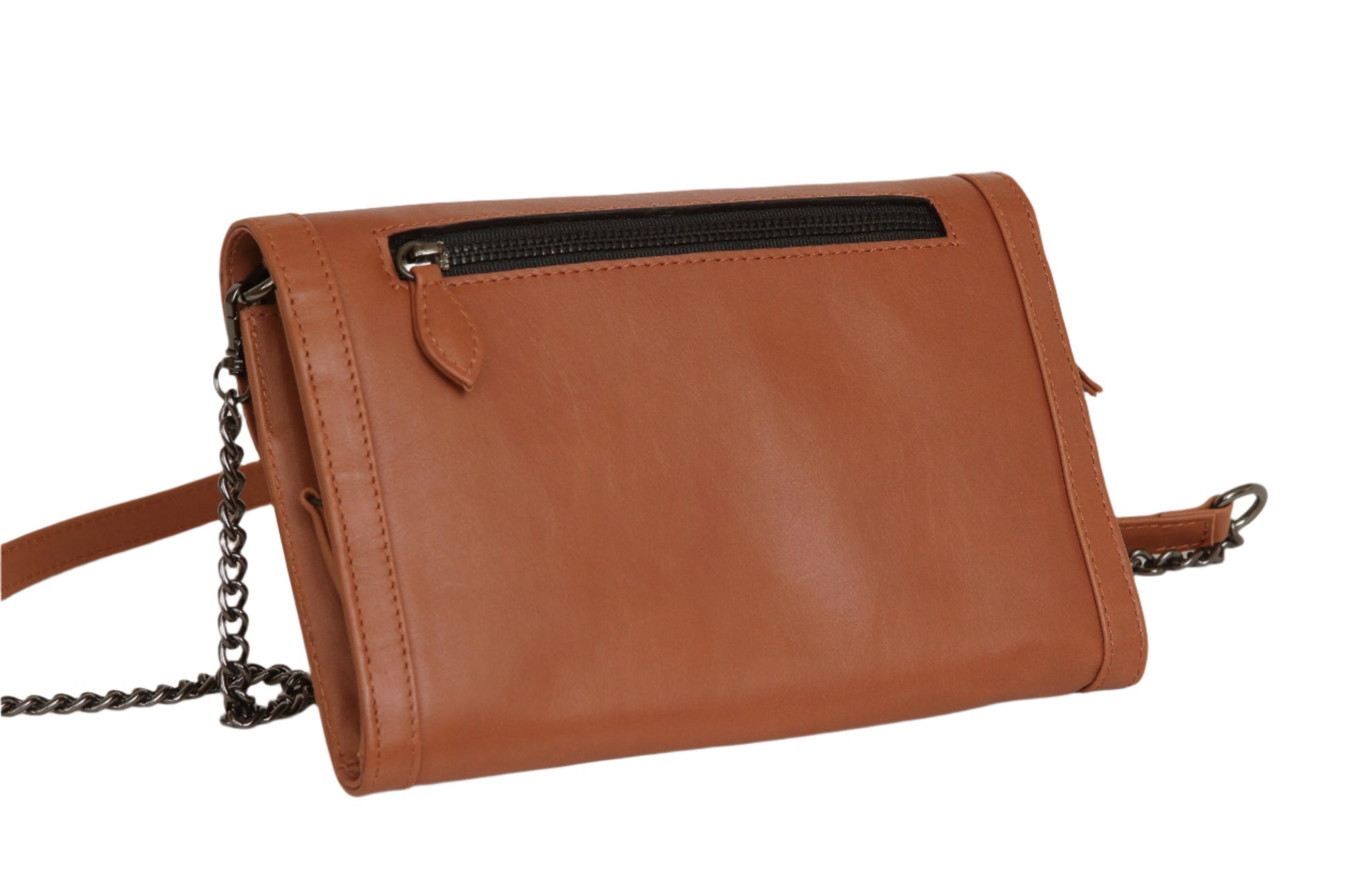 Brown and Black Travel Clutch with zipper