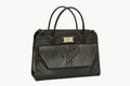 black soft leather tote bag