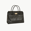 black leather tote bag