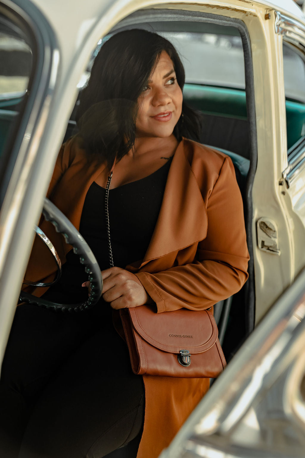 Brown and Black Travel Clutch for ladies