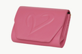 pink leather clutch bag
