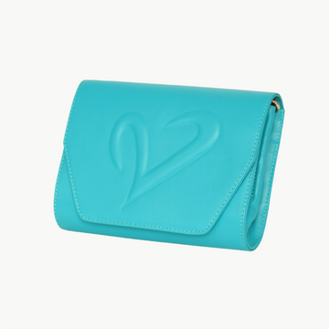 Teal Leather Convertible Clutch