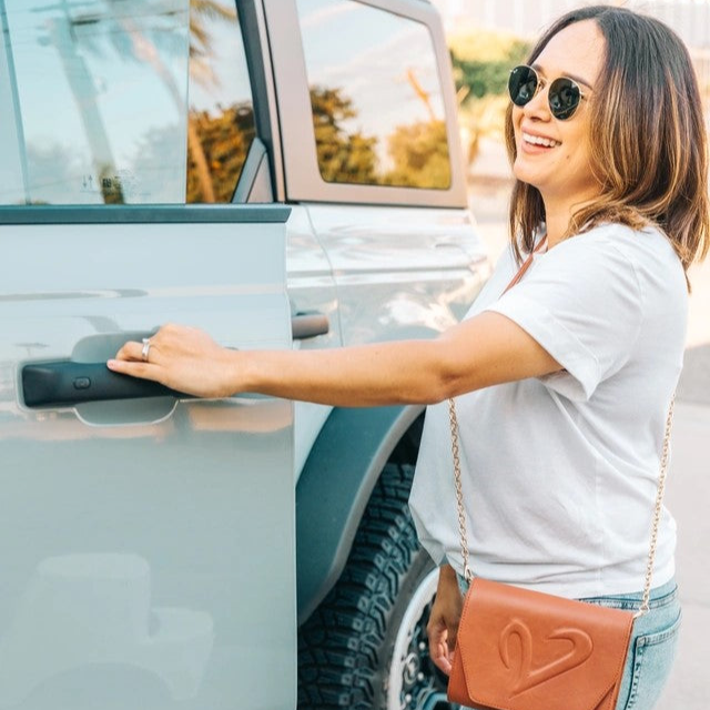 Brown Leather Convertible Clutch for women
