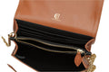 brown leather clutch bag
