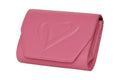 pink leather clutch bag for ladies