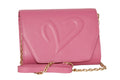hot pink leather clutch for women