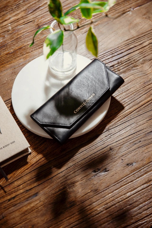 black leather trifold wallets