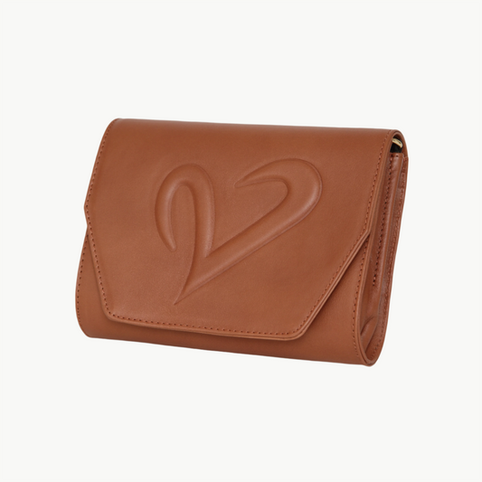 Brown Leather Convertible Clutch