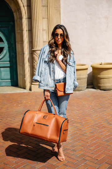 cream leather clutch bag