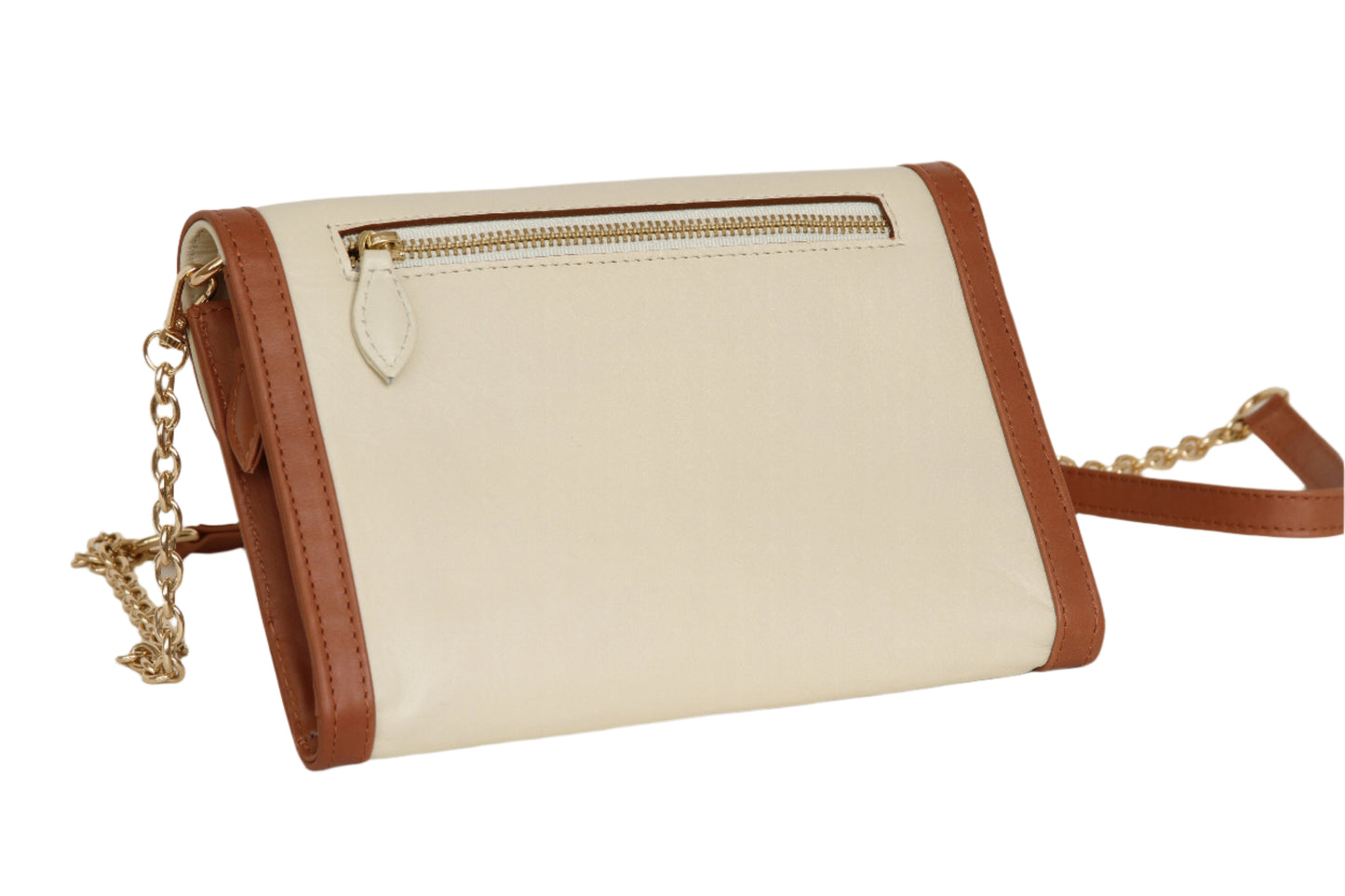 Brown and Cream Travel Clutch