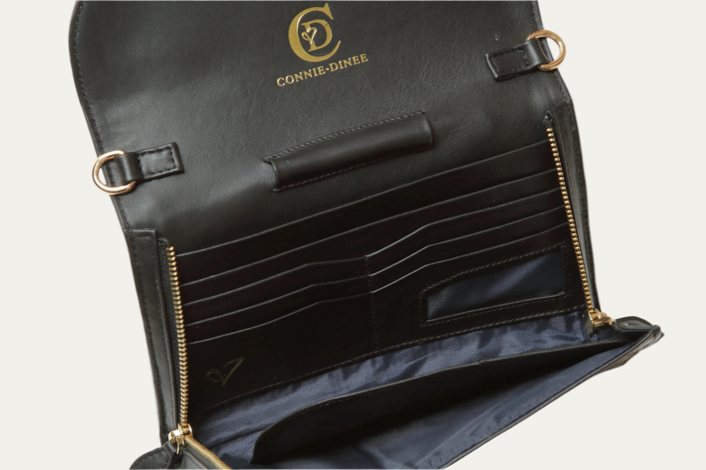 Black and Gold Travel Clutch