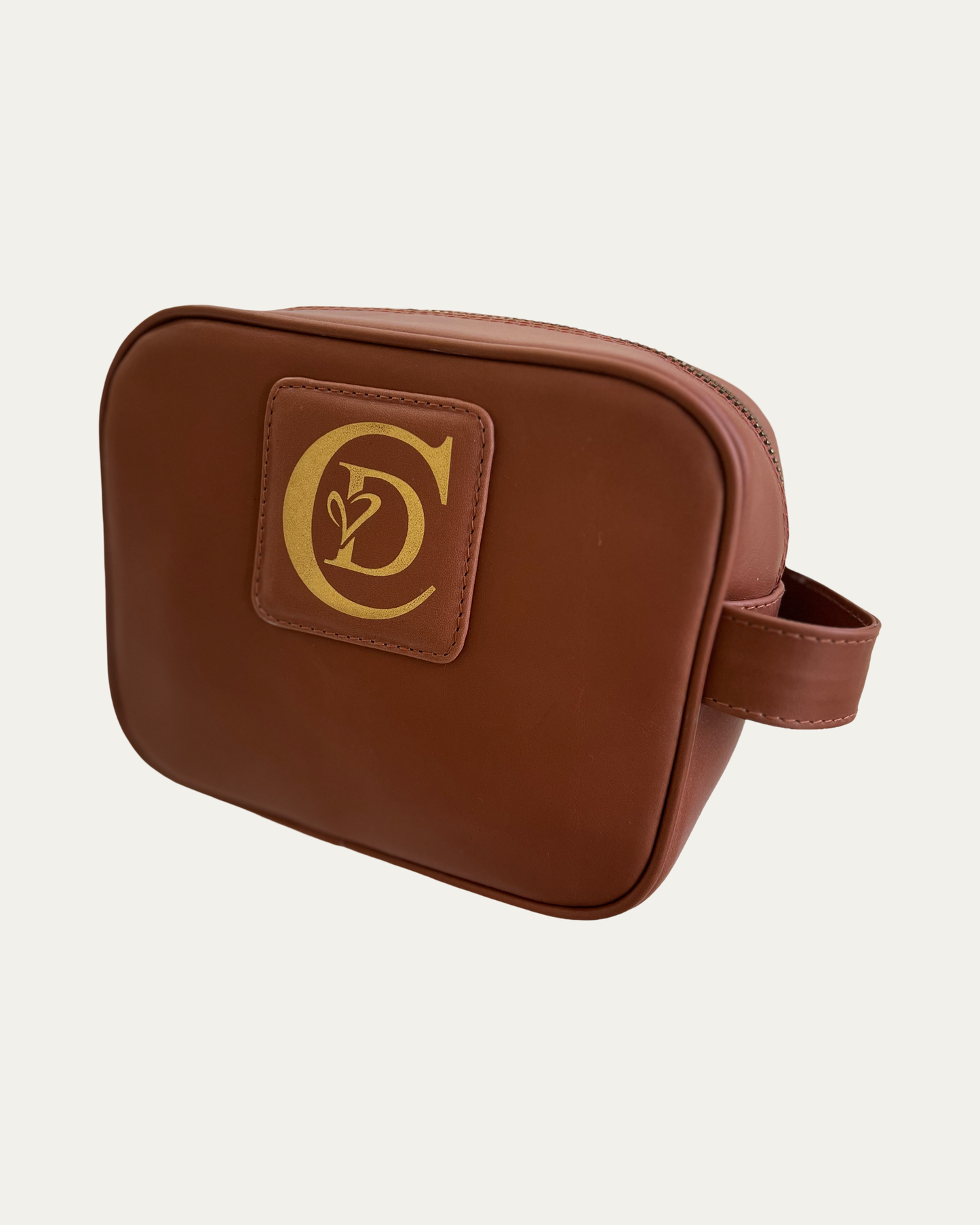 Brown and Gold Toiletry & Makeup Bag