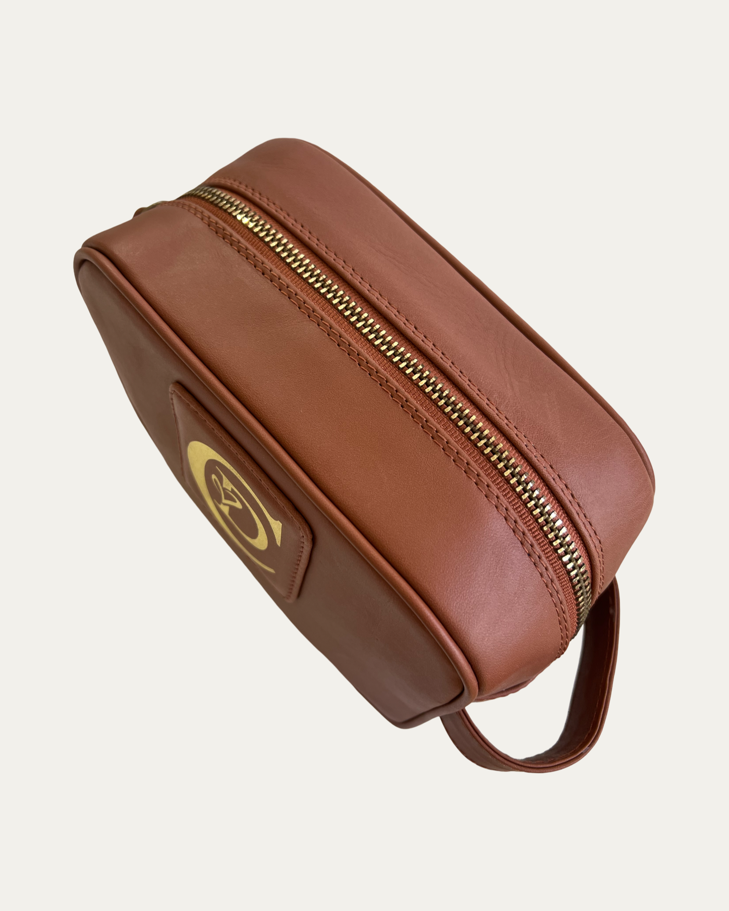 Brown and Gold Toiletry & Makeup Bag