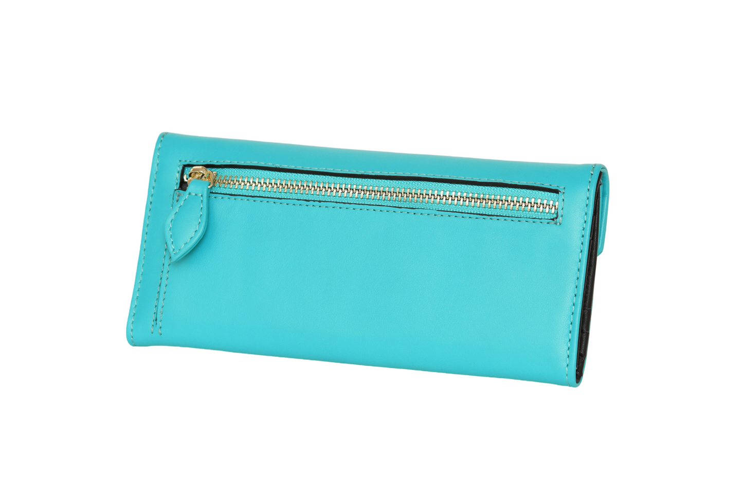 Teal Leather Convertible Clutch