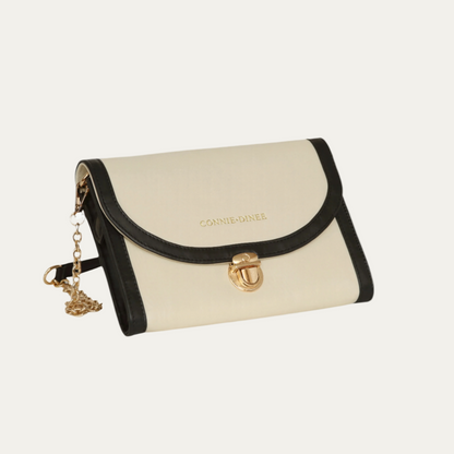 Black and Cream Travel Clutch