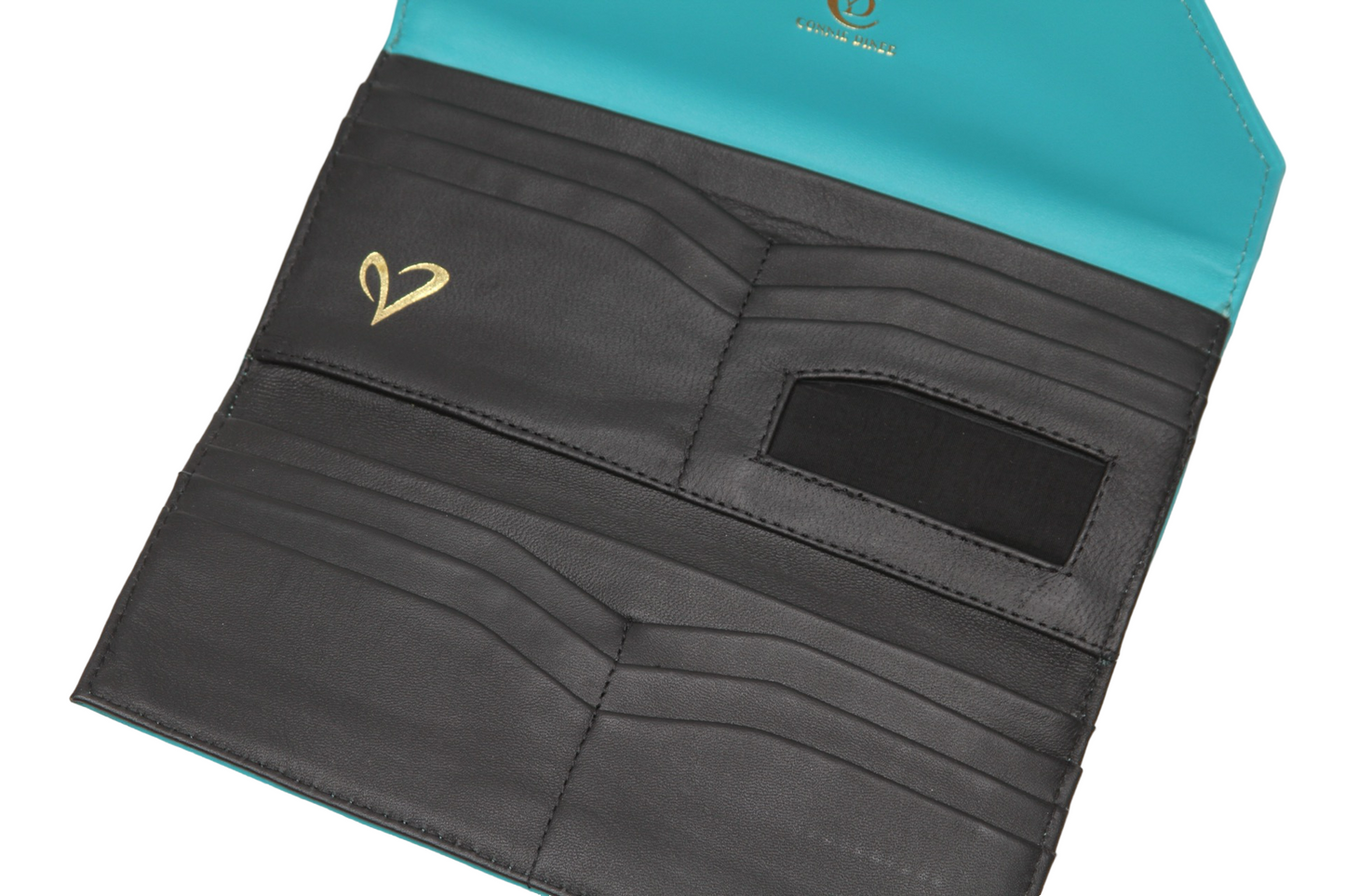 Teal Leather Convertible Clutch