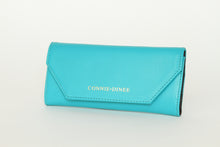 Load image into Gallery viewer, Teal Tri-Fold Leather Wallet
