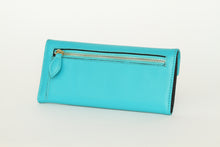 Load image into Gallery viewer, Teal Tri-Fold Leather Wallet
