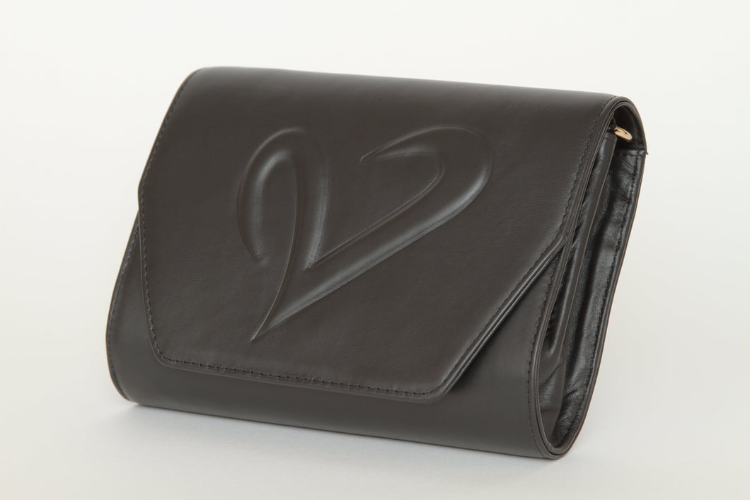 Black Leather Convertible Clutch