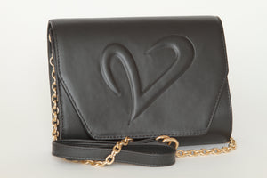 Black Leather Convertible Clutch