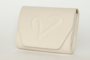 Cream Leather Convertible Clutch