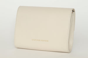 Cream Leather Convertible Clutch