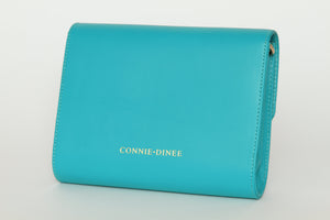 Teal Leather Convertible Clutch