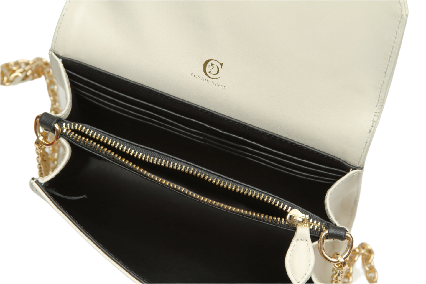 cream colored clutch purse