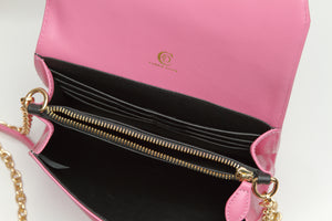 Pink Leather Convertible Clutch