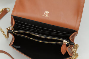 Brown Leather Convertible Clutch