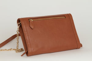 Brown and Gold Travel Clutch