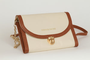 Brown and Cream Travel Clutch