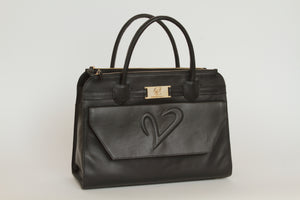 Black Leather Tote Bag