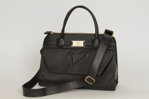 Black Leather Tote Bag