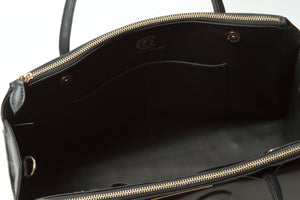 Black Leather Tote Bag