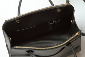 Black Leather Tote Bag