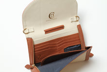 Load image into Gallery viewer, Brown and Cream Travel Clutch
