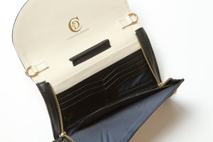 Black and Cream Travel Clutch