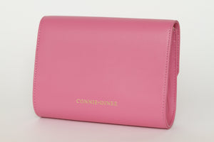 Pink Leather Convertible Clutch