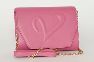 Pink Leather Convertible Clutch